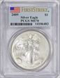 2009 $1 Silver Eagle First Strike MS70