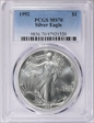 1992 $1 Silver Eagle MS70