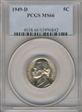 1949-D 5C MS66