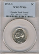 1952-D 5C MS66