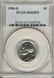 1980-D 5C MS65FS