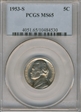 1953-S 5C MS65
