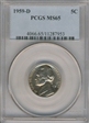 1959-D 5C MS65