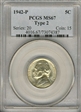 1942-P 5C Silver MS67