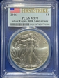 2016 $1 Silver Eagle Silver Eagle - 30th Anniversary First Strike MS70