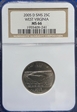 2005-D 25C SMS West Virginia NGC-MS66