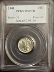 1940 10C MS65FB