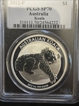 2012-P $1 Koala Ag MS70