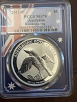 2011-P $1 Kookaburra Autralian picture frame MS70