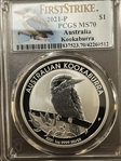 2021-P $1 Kookaburra Ag First Strike MS70