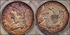 1838 25C Capped Bust AU50