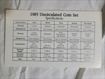 1985 1C-50C Mint Set MS70