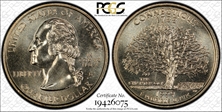 1999-D 25C Connecticut MS68