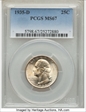 1935-D 25C MS67