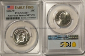 2020-W 25C American Samoa NP V75 Early Find MS67