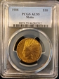 1908 $10 Motto AU55