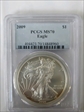 2009 $1 Silver Eagle MS70