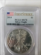 2014 $1 Silver Eagle First Strike MS70