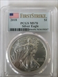 2018 $1 Silver Eagle First Strike MS70