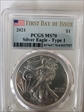 2021 $1 Silver Eagle - Type 1 First Day of Issue MS70
