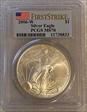 2006-W $1 Burnished Silver Eagle 20th Anniversary First Strike SP70