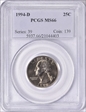 1994-D 25C MS66