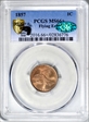 1857 1C Flying Eagle MS66+