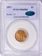 1871 1C MS65RD