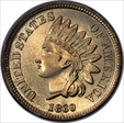 1860 1C Pointed Bust MS66