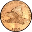 1857 1C Flying Eagle MS65