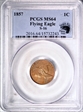 1857 1C Flying Eagle MS64