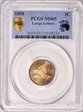 1858 1C Large Letters MS65