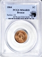 1864 1C Bronze MS64RD