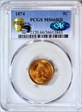 1874 1C MS66RD
