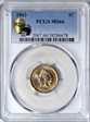 1863 1C MS66