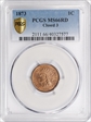 1873 1C Closed 3 MS66RD