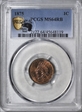 1875 1C MS64RB