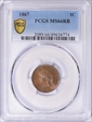 1867 1C MS66RB