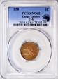 1858 1C Large Letters MS62