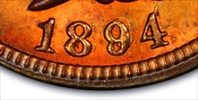 1894/1894 1C Doubled Date MS64RD