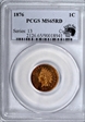 1876 1C MS65RD
