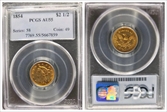 1854 $2.50 AU55