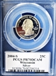 2004-S 25C Wisconsin Silver PR70DCAM