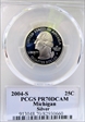 2004-S 25C Michigan Silver PR70DCAM