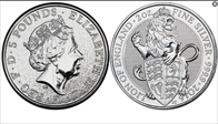 2016 £5 Lion of England Queen's Beasts 2oz Ag MS69