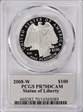 2008-W $100 Statue of Liberty Thomas Cleveland Freedom PR70DCAM