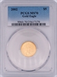 2002 $5 Gold Eagle MS70