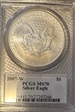 2007-W $1 Burnished Silver Eagle SP70