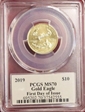 2019 $10 Gold Eagle First Day of Issue Cleveland Freedom MS70