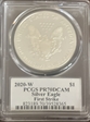 2020-W  $1 Silver Eagle First Strike Mercanti Flag Signature PR70DCAM